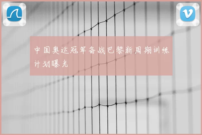 中国奥运冠军备战巴黎新周期训练计划曝光